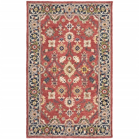 Planon 5 x 8 ft. Bohemian Rug, Red & Blue PL3084889